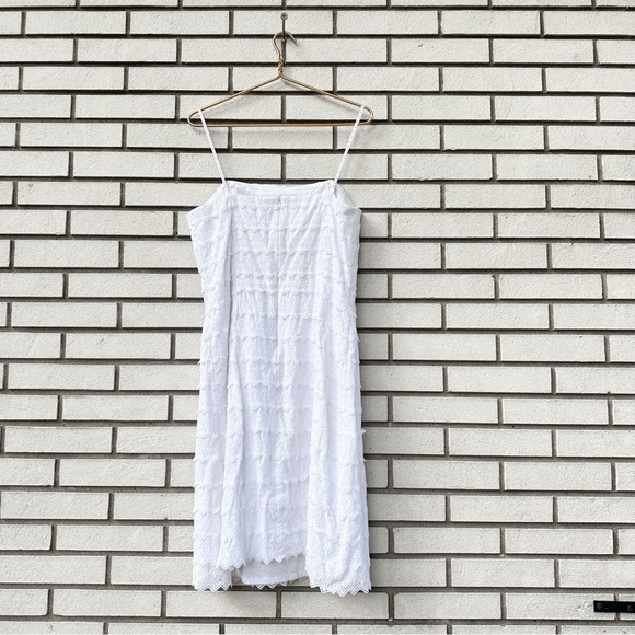 Lilly Pulitzer White Eyelet Lace Tiered Strapless Dress Size 14 Bridal Midi - Picture 6 of 9